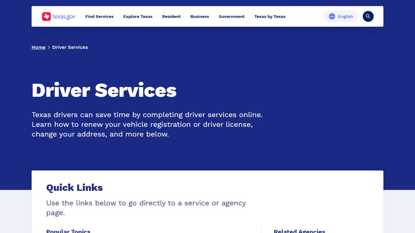Driver Services | Texas.gov
